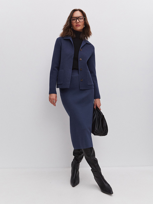 Каролла юбка трикотажная (синий, 46)