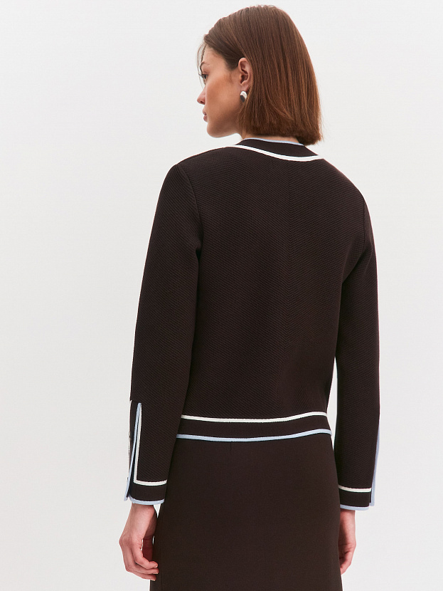 Майя жакет трикотажный (т.коричневый/голубой, 46-48)