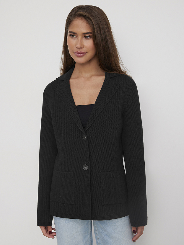 Рута жакет трикотажный (черный, 46)