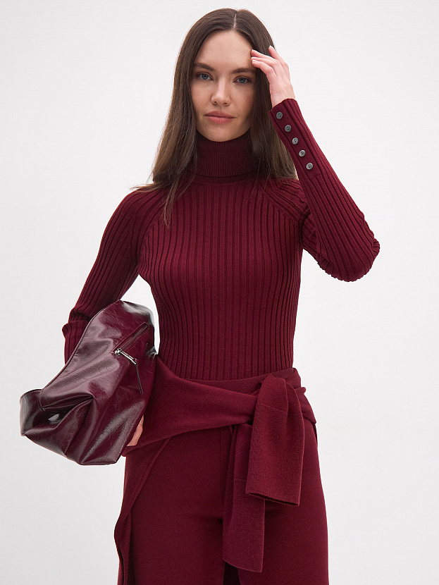 Бридж водолазка трикотажная (бордо, 44-46)