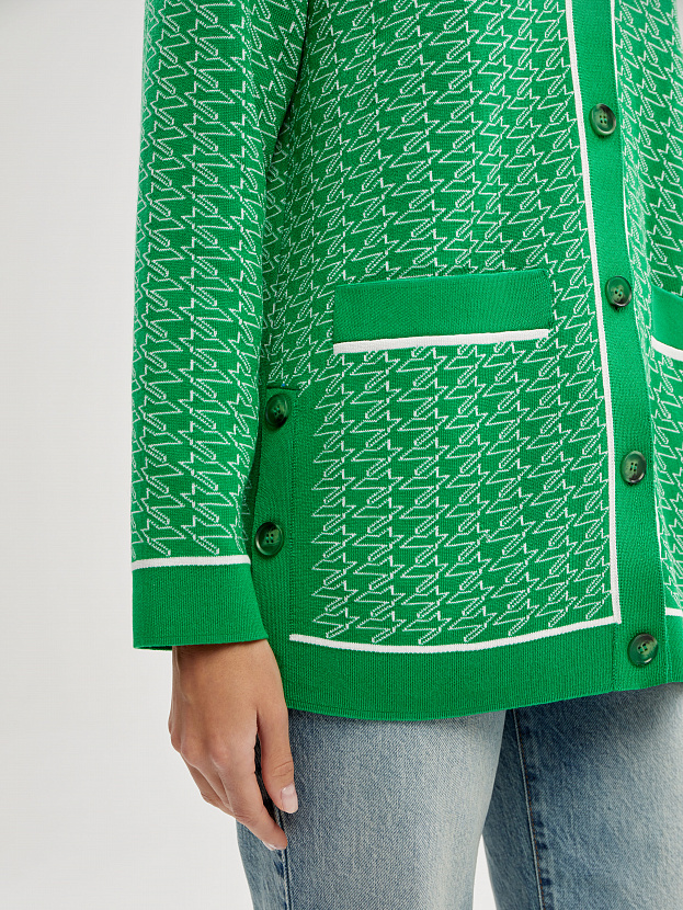 Сандро кардиган трикотажный (ярко-зеленый, 44-46)