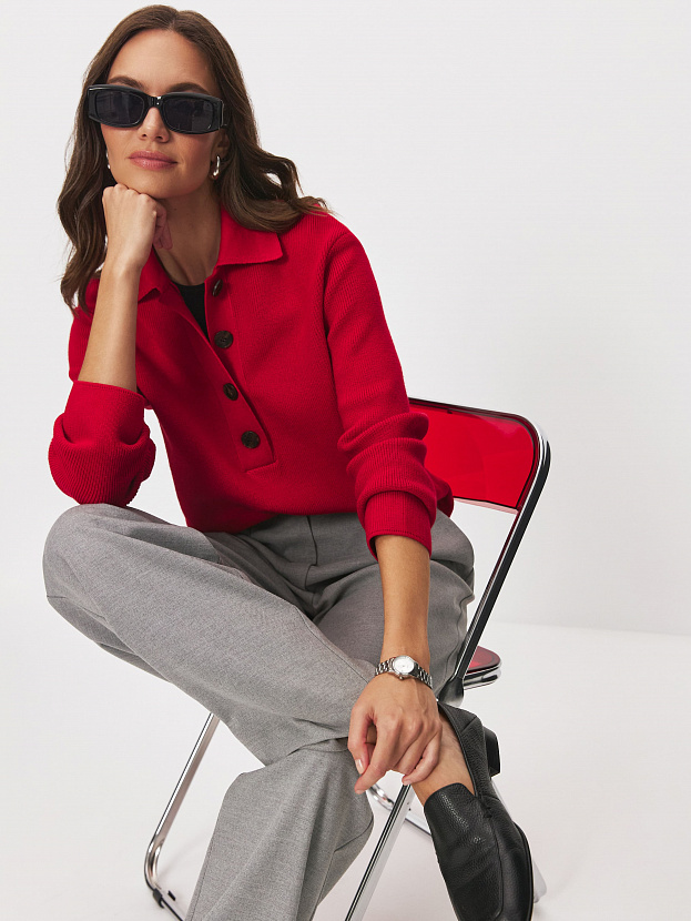 Крафт джемпер трикотажный (красный, 44-46)