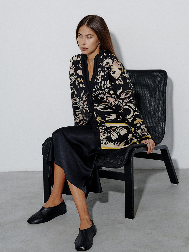 Горизонт кардиган трикотажный (черный, 44-46)