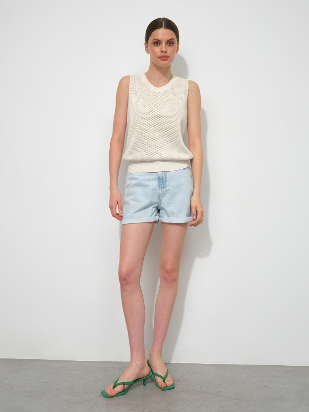 Терри джемпер без рукавов трикотажный (белый, 44-46)