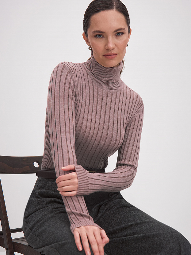 Китон водолазка трикотажная (розовато-серый, 44-46)
