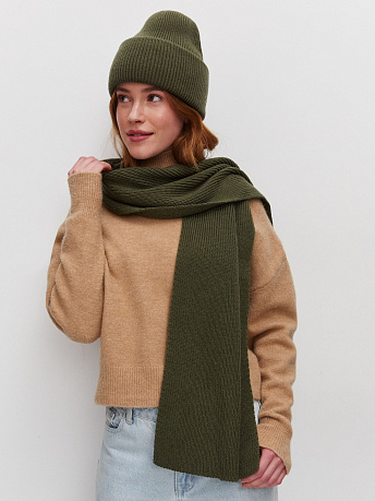 Комплект из шапки и шарфа из шерсти мериноса Ботаника