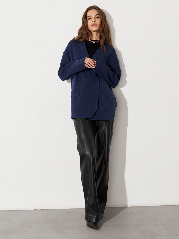 Фарго пиджак трикотажный (синий, M (46))