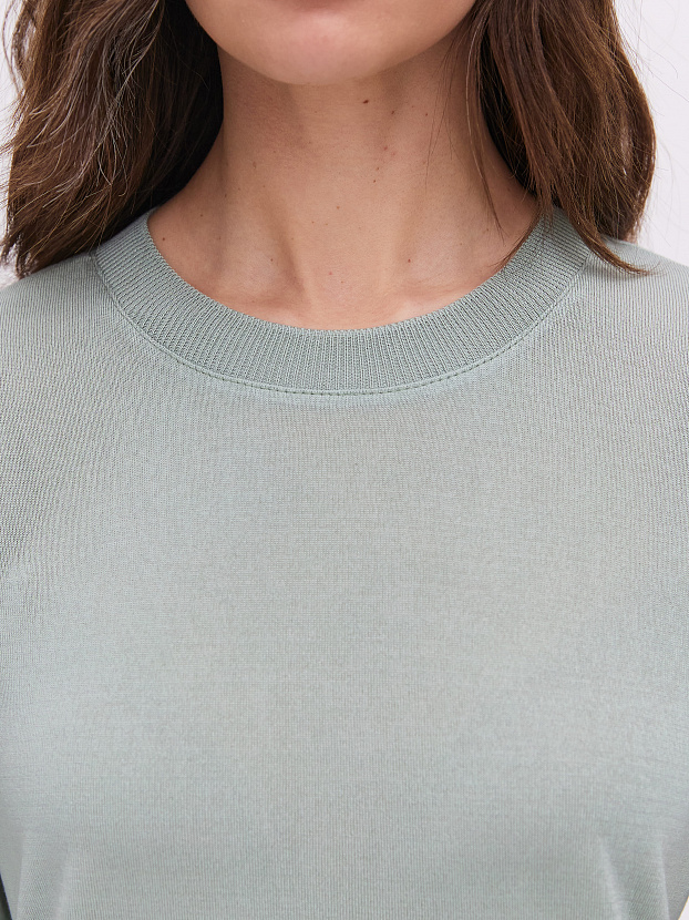 Адель джемпер (футболка) трикотажный (св.зеленый/белый, 44-46)