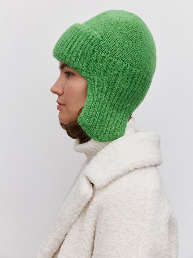 Онтарио шапка-ушанка трикотажная (ярко-зеленый, 56-58)