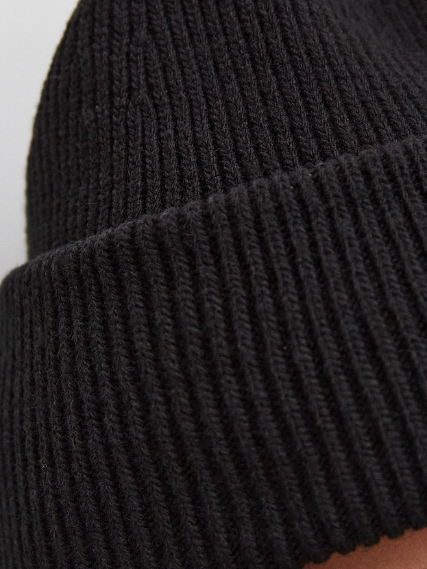 Спейс комплект (шапка+шарф) трикотажный (черный/терракот, 56-58)