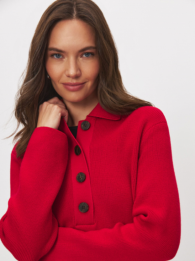 Крафт джемпер трикотажный (красный, 44-46)