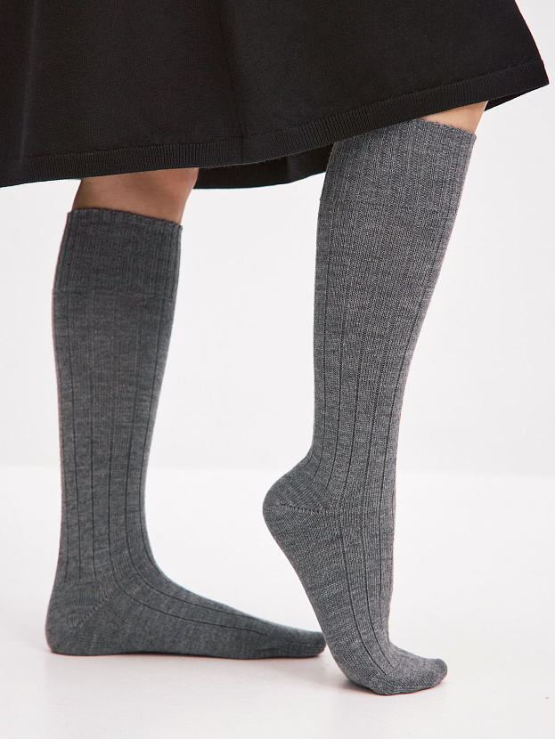 Гольфы трикотажные Степ (серый меланж, 36-40)