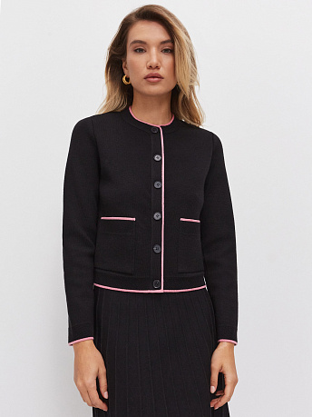 Жакет из шерсти мериноса с окантовкой Сириус