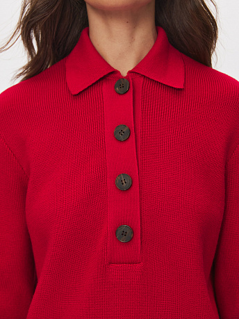 Джемпер поло из шерсти мериноса Крафт