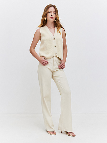 Однобортный жилет с хлопком и вискозой Вита