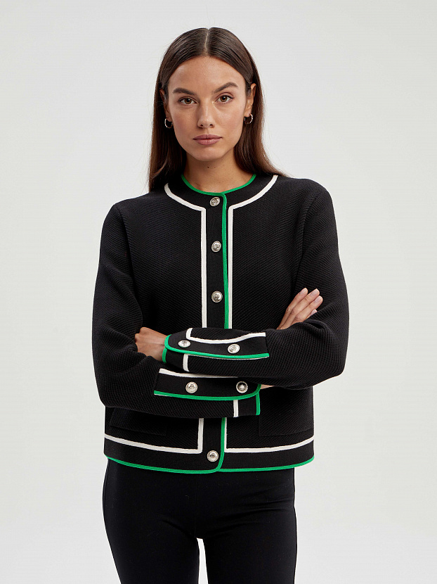 Майя жакет трикотажный (черный, 46-48)