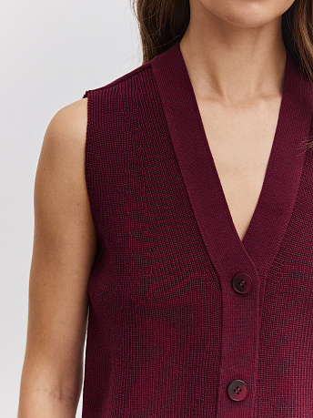 Однобортный жилет с хлопком и вискозой Вита