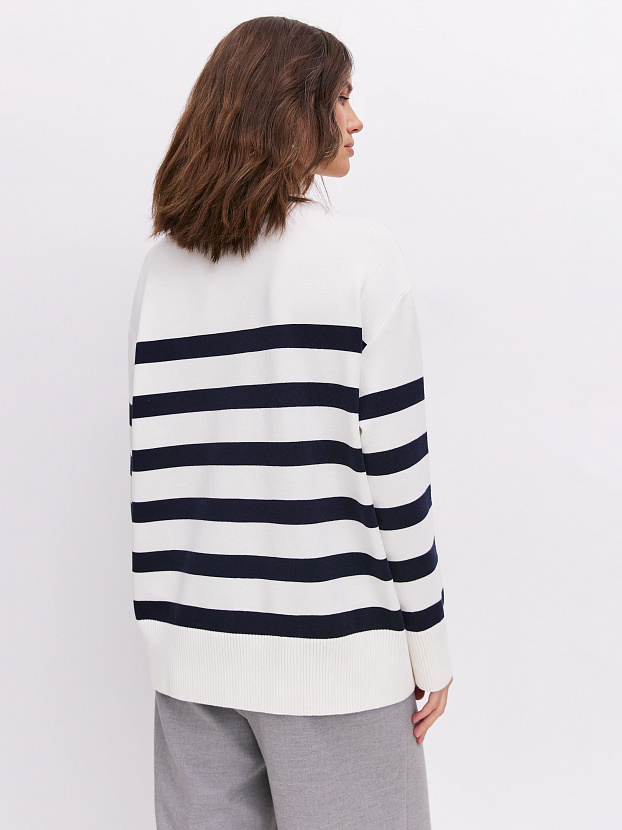 Астрид джемпер трикотажный (белый/т.синий, 44-46)