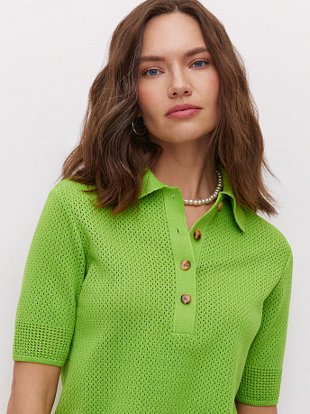 Футболка-поло с перфорацией Симоне