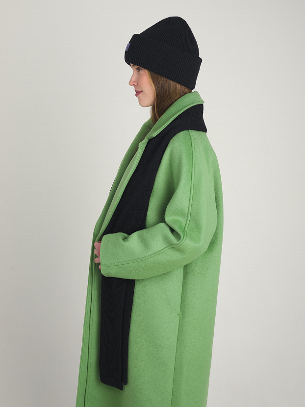 Спейс комплект (шапка+шарф) трикотажный (черный/ультрамарин, 56-58)