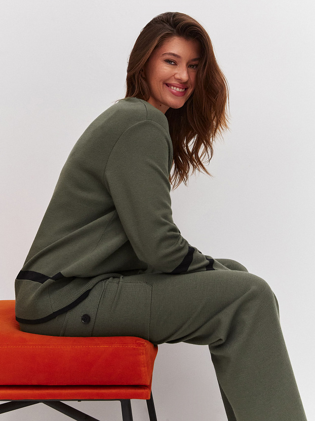 Стрит джемпер трикотажный (хаки, 44-46)