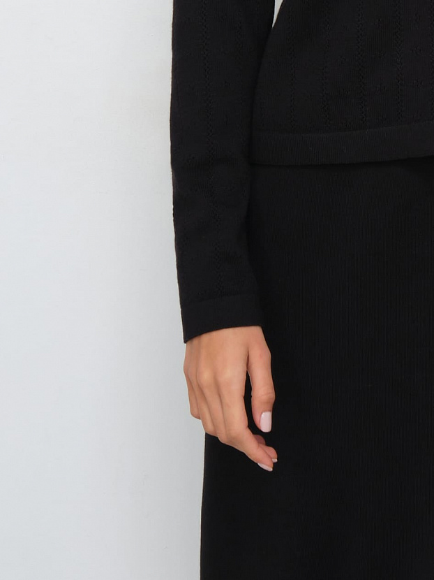 Джеси кардиган трикотажный (черный, 46)