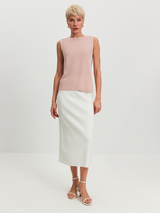 Эмма джемпер без рукавов трикотажный (пудровый, 44-46)