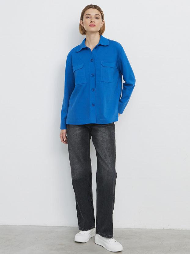 Джем кардиган (рубашка) трикотажный (ультрамарин, 44-46)