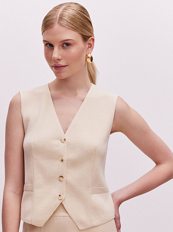 Укороченный жилет из хлопка с вискозой Трейси