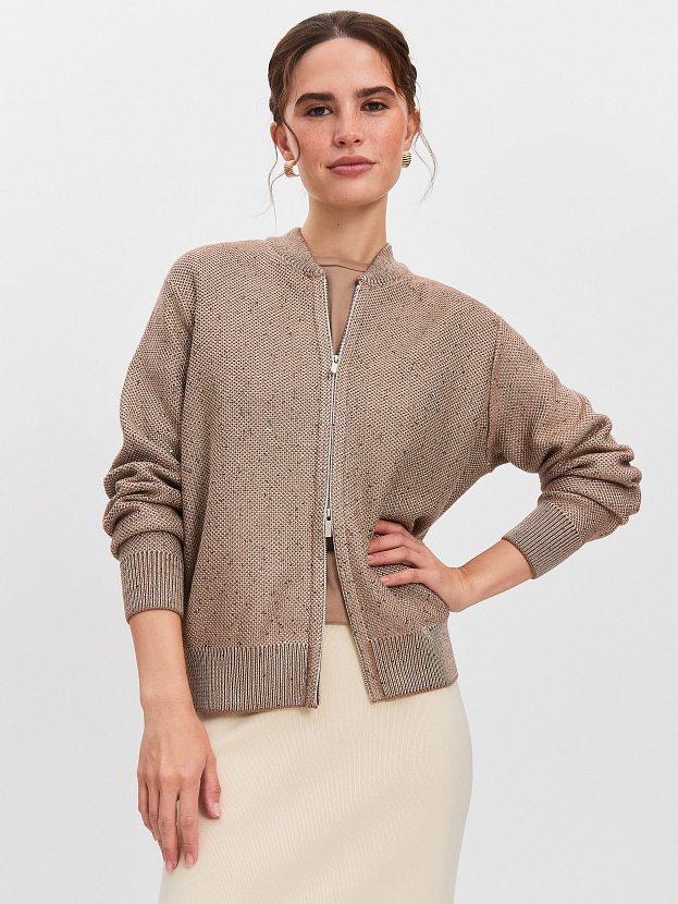 Рио кардиган (бомбер) трикотажный (какао, 44-46)