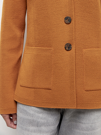 Жакет полуприталенный из шерсти мериноса Имбирь
