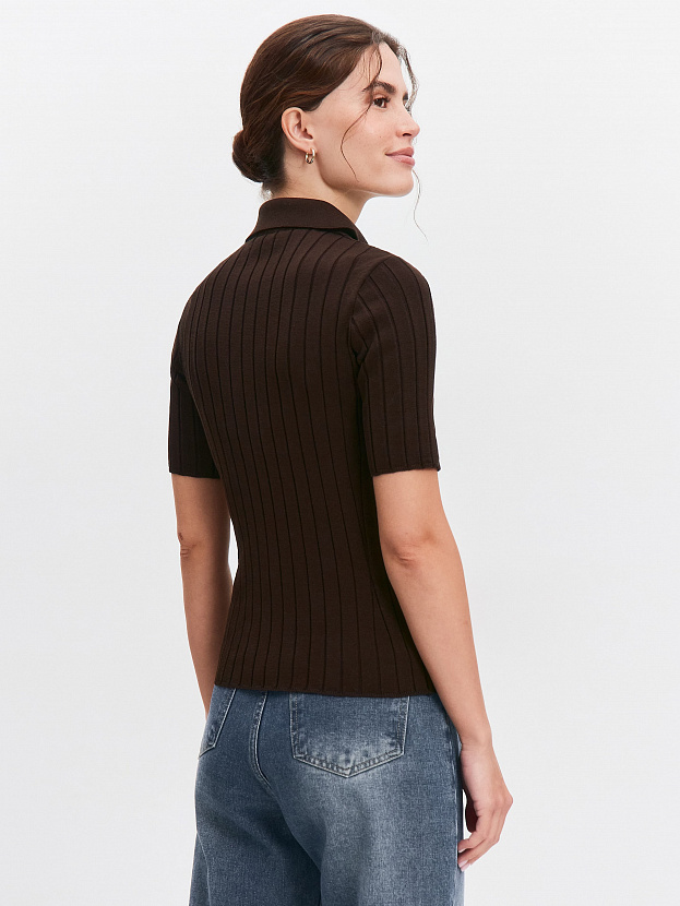 Вега джемпер (поло) трикотажный (т. коричневый, 44-46)