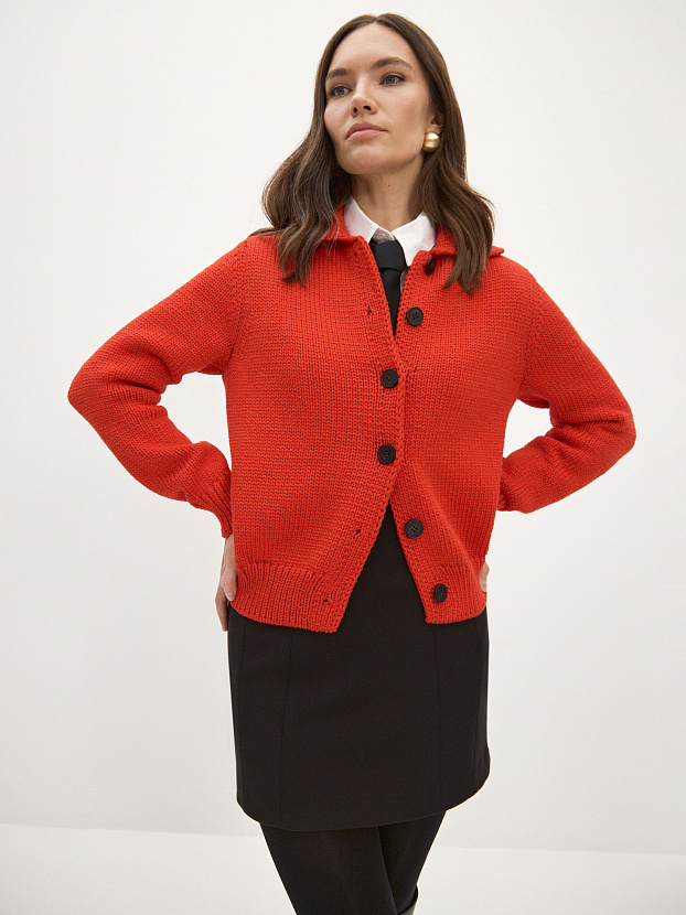 Клауди кардиган трикотажный (красный, 44-46)