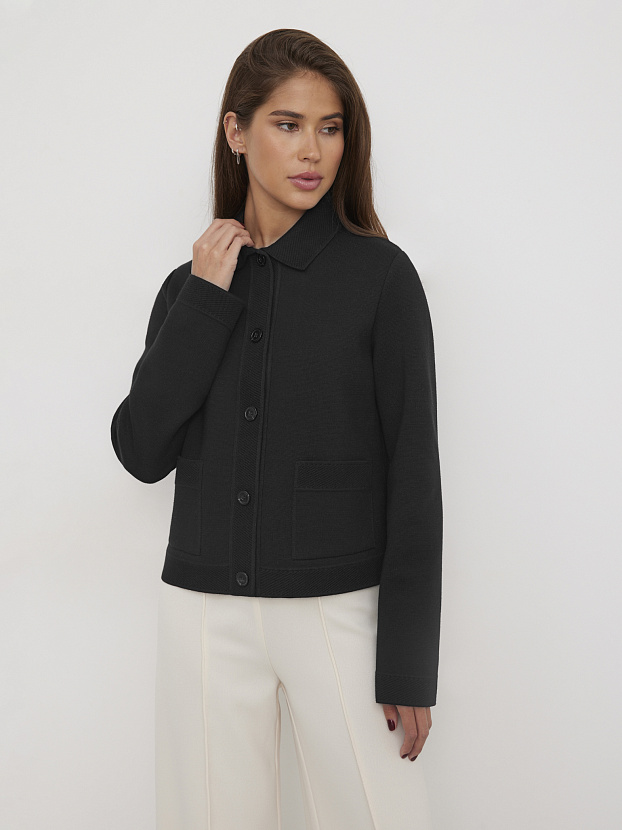 Ницца жакет трикотажный (черный, 46)