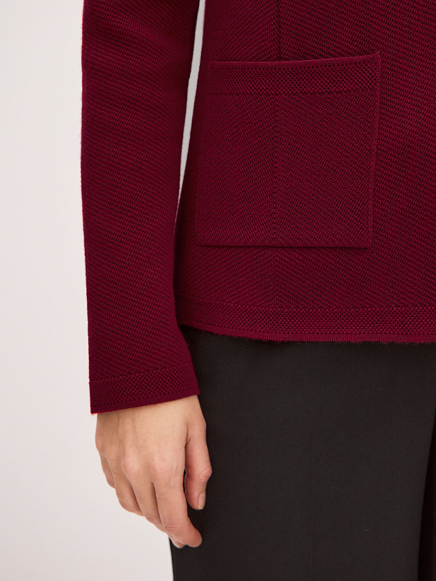Имбирь жакет трикотажный (вишневый, 46)