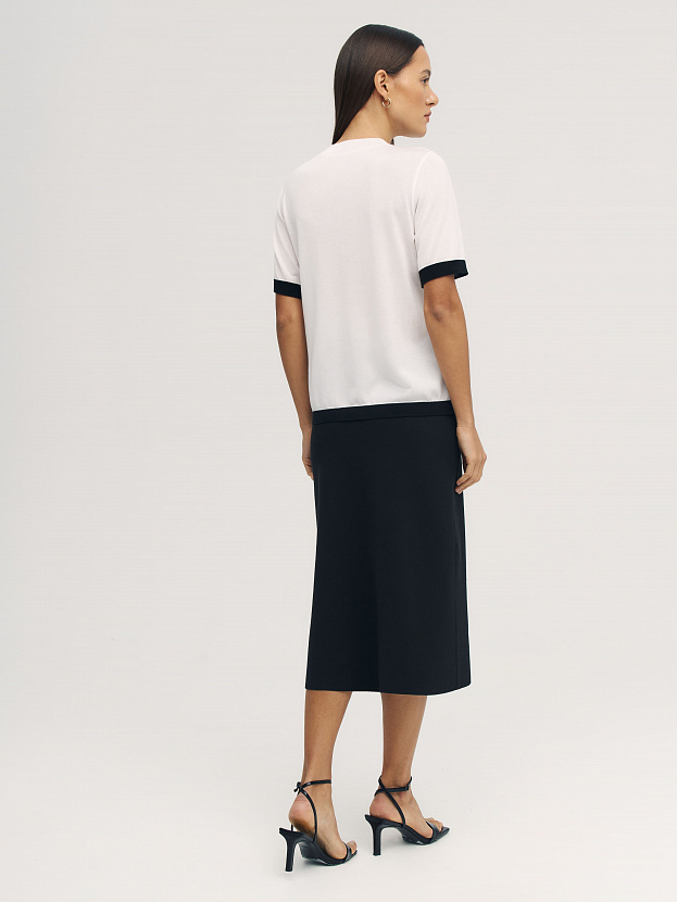 Адель джемпер (футболка) трикотажный (белый/черный, 44-46)