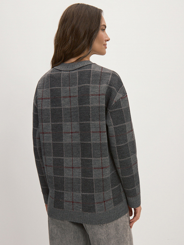 Горизонт кардиган трикотажный (серый меланж, 44-46)