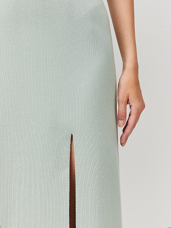 Юбка с разрезом из хлопка и вискозы Лоск