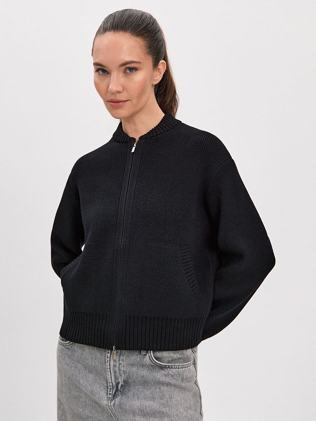 Честер джемпер (бомбер) трикотажный (черный, 44-46)