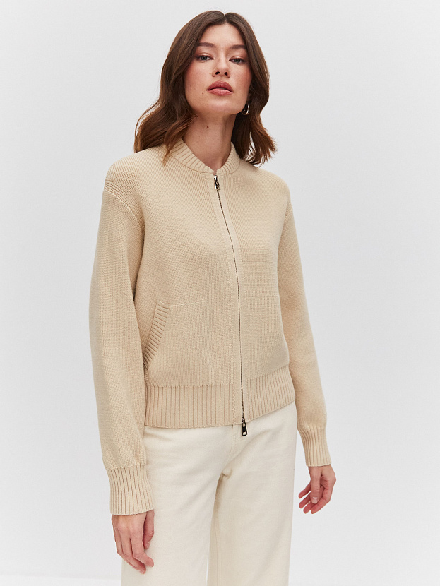 Эльба джемпер (бомбер) трикотажный (кремовый, 44-46)