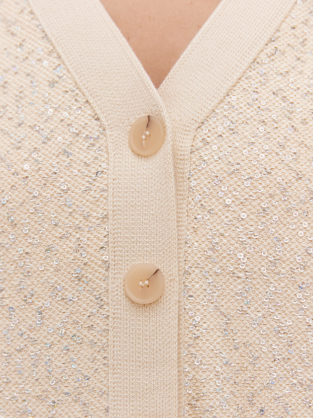 Дюна кардиган трикотажный (кремовый, 44-46)