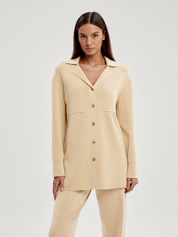 Портофино костюм (рубашка+брюки) трикотажный (кремовый, 40-42/164-170)