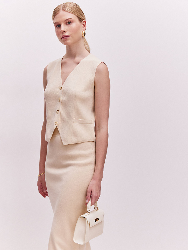 Трейси жилет трикотажный (кремовый, 44-46)