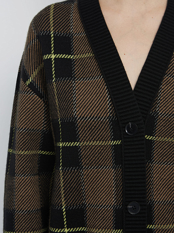 Кардиган из шерсти мериноса с авторским принтом Горизонт