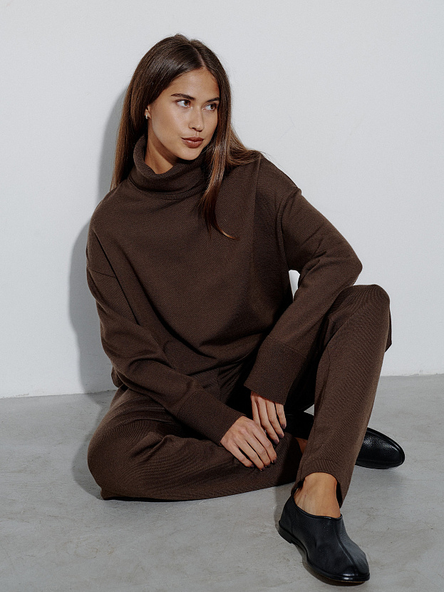 Вест костюм (джемпер + брюки) трикотажный (кофейный, 40-42/164-170)