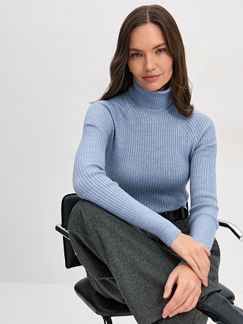 Водолазка из шерсти мериноса и вискозы Инди