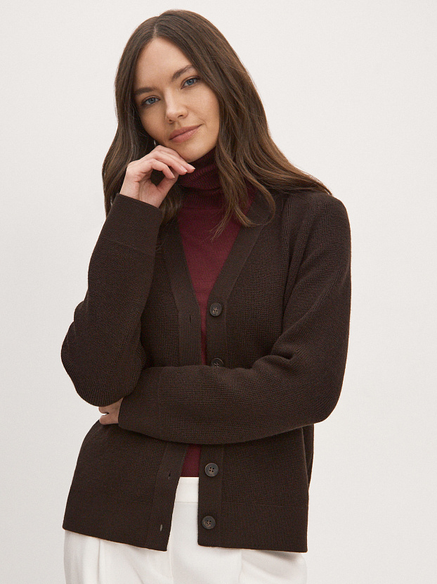 Рига кардиган трикотажный (темно-коричневый, 44-46)