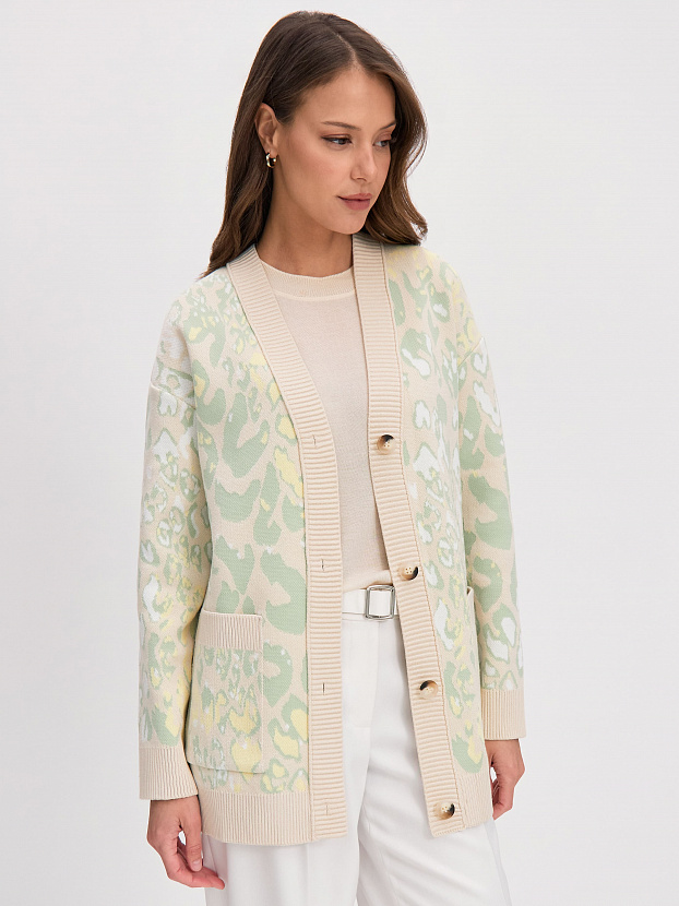 Гарда кардиган трикотажный (кремовый/желтый, 44-46)