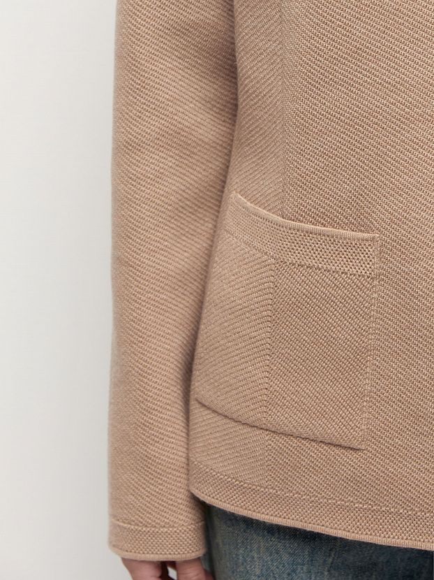 Имбирь жакет трикотажный (бежевый меланж, 46)