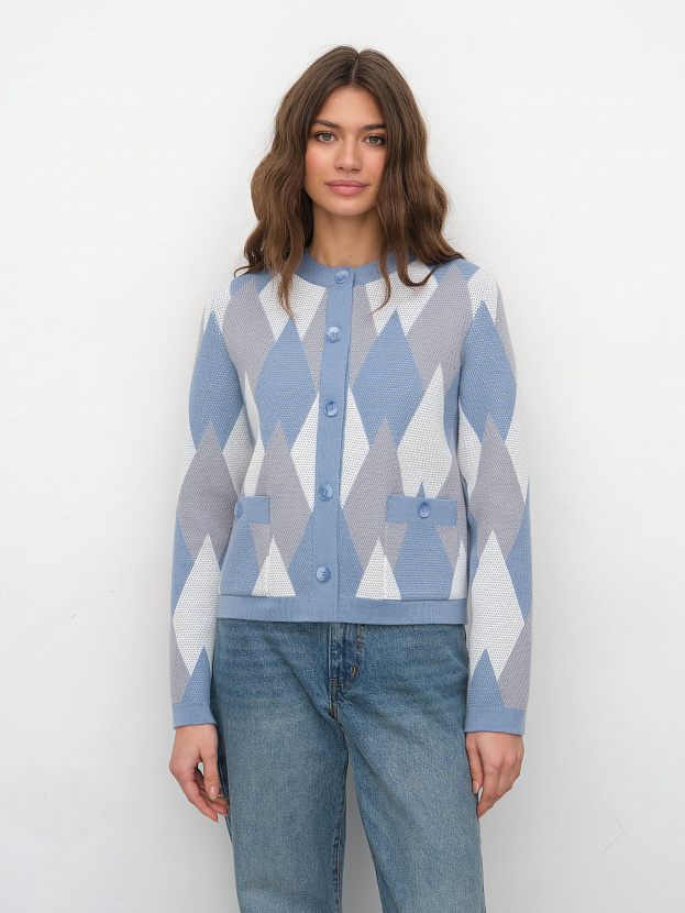 Скай жакет трикотажный (серо-голубой, 44-46)